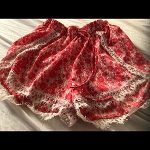 Audrey Orange Floral Shorts